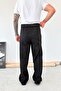 Black Belt Detailed Baggy Linen Trousers - 5