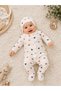 5 Piece Heart Patterned Baby Girl Newborn Hospital Discharge Set 100% Cotton - 2