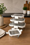 Set of 4 Vacuum Glass Storage Containers with Steel Lids Rectangular Glass - Oven, Freezer, Microwave Compatible - 2
