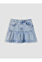 Blue Ruffled Mini Jean Skirt - 5