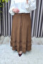 Women's Clothing Plus Size Seersucker Layered Flared Skirt - 5