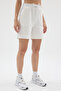 Women's High Waist Combed Cotton Bermuda Shorts - 3