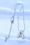 316L Steel Chain Zircon Stone Letter a Silver Color Bubble Necklace - 2