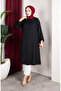 Bürümcük Fabric Raglan Sleeve Long Tunic 0902-03 Black - 2