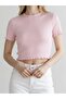 Modal Ruffle Detailed Basic Crop Tshirt - 2