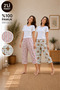 2-Piece Women's 100% Cotton Patterned Capri Pajama Bottoms (2 Pcs)