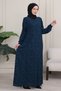 Hijab Clothing Mother's Dress Prayer Dress Viscose Shawl Pattern Floor-Length Dress V Roba Fish Dress Plus Size - 4