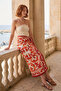 Coral Palace Large Maxi Beach Pareo - Non-See-Through Shiny Fabric - 120X155 cm - 5