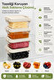 4 Pieces 300ml Organizer Box - Kitchen Drawer Organizer with Lockable Lid Elora Storage Container Beige - 3