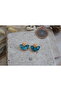 Yelpaze Model Boutique Earrings / Blue - 3