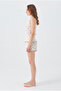 100% Cotton Combed Floral Pattern Women's Shorts Set with Straps - 5
