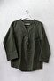 Khaki Hakim Collar 3/4 Sleeve Buttoned Embroidered Casual Muslin Woven Blouse 68 55 - 2