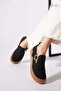 Solaser women's black nubuck leather shoes with side buckle strap - 3