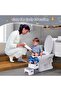 Kids Step Stool, 2-Tier Non-Slip Toddler Stool for Bathroom & Kitchen, Multifunctional Helper for Washing & Learning, Easy to Assemble & Heavy-Duty (Max Load 150kg),Grey - 4