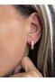 Flower Round Model Zircon Stone Gold Color Steel Earrings - 4
