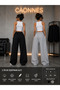 2-Piece Women's Ny Printed Sweatpants (Black-Grey) Oversize Baggy Loose Legs - 2