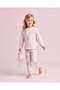 Girls White Ballerina All Over Print Pyjama Set