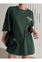 Women's Navy Green Limited Printed Oversize T-Shirt - 4