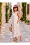 Italian Raw Linen Guipure Dress Beige - 6