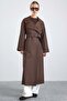 High Collar Oversize Water Repellent Trench Coat Brown 6874 - 6