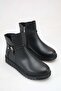 Women's Black Leather Thermo Sole Smart Padded Zippered Comfortable Short Boots - 4