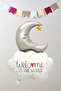 Aylı Bulut Welcome to the World Written Foil Balloon 9634