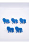 5 Pieces of Blue Lion Cabinet Handles - Children's Room Handles, Modern and Durable