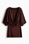Cape-sleeved low-back dress - 7
