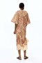 Short-sleeved tie-belt dress - 4