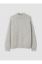 Vizyon New Season Gray Crew Neck Oversize Women's Knitwear Sweater - 5