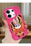 Poco X6 5g Compatible Case Camera Protector Red Silicone Couple Phone Case Rabbit Pattern