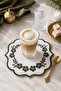 Green Embroidered 6-Piece Coffee Side Presentation Napkin Dowry Coffee Bottom Presentation Napkin Pavlori - 5