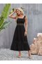 Women's Strappy Lace Detailed Kiloş Janjan Crepe Dress - 4