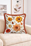 Embossed Sunflower and Autumn Leaf Pattern Fringed Throw Pillow Cover - Bohemian Decorative Pillow - 2