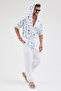 Men's Muslin Patterned Hooded Shirt - 5