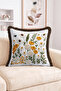 Embossed Daisy Flower and Leaf Motif Fringed Throw Pillow Cover - Bohemian Tassel Pillowcase - 2