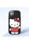 Samsung Galaxy M12 Compatible Case Camera Protector Black Silicone Couple Phone Case Kitty Pattern