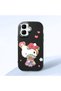 Tecno Spark Go 2 Compatible Case Camera Protector Black Silicone Couple Phone Case Kitty Pattern