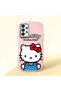 Samsung Galaxy A33 Compatible Case Camera Protector Pink Silicone Couple Phone Case with Kitty Pattern