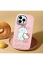 iPhone 14 Pro Max Compatible Case with Camera Protector Pink Silicone Couple Phone Case with Kitty Pattern - 2