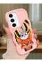 Samsung Galaxy S24 Fe Compatible Case Camera Protector Pink Silicone Couple Phone Case Rabbit Pattern