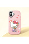 iPhone 16 Plus Compatible Case with Camera Protector Pink Silicone Couple Phone Case with Kitty Pattern