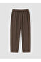 Brown Elastic Waist Women's Trousers - 6