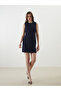 Original Oval Collar Mini Jean Dress - 2