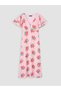 Original V-Neck Floral Waist-Slit Dress - 6