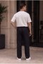 Men's Black Muslin Look Baggy Trousers Loose Fit Comfortable Casual Trousers - 6