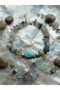 Natural Stone Broken Cut Fluorite Stone Silver Color Hematite Stone between Glass Fish Themed Women's Anklet - 3