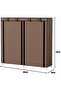 رف أحذية متعدد المستويات ذو صفين، رف تخزين أحذية من القماش غير المنسوج، مقاوم للماء والغبار، لون بني - 2