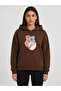 Floral Printed Hooded 2 Thread Threaded Sweatshirt