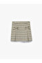 Pleated A-Line Plaid Skirt with Bow in Viscose Blend - 4